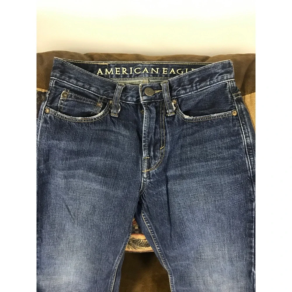 American Eagle Boys Bootcut Jeans Dark Wash‎ Blue Denim 26x28 100% Cotton
